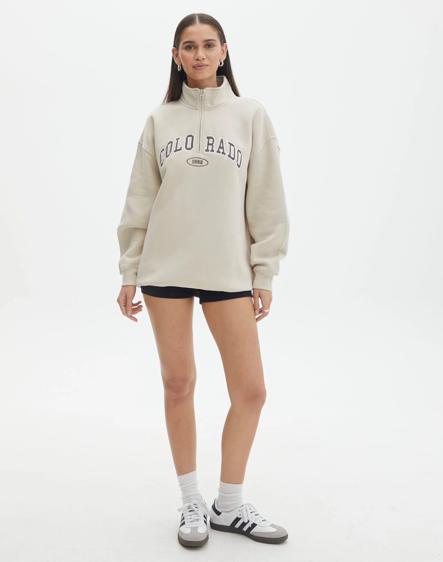Oversized Embroidered Quarter Zip Sweater 20 Oversized Embroidered Quarter Zip Sweater - Image 18