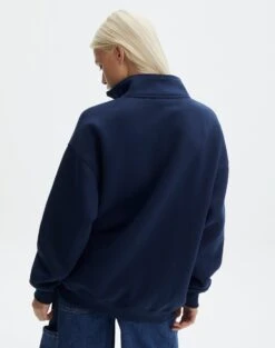 Oversized Embroidered Quarter Zip Sweater 24 Oversized Embroidered Quarter Zip Sweater -Everrastyle Shop olivia oversized quarter zip portlandnaughtical back tl97172oemb