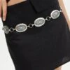 Chain Belt 1 Chain Belt -Everrastyle Shop opal chain belt silverturquoise front be135498chn