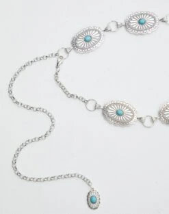 Chain Belt -Everrastyle Shop opal chain belt silverturquoise imagefront be135498chn