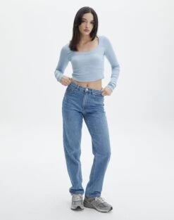 Cotton Scoop Neck Long Sleeve Top 40 Cotton Scoop Neck Long Sleeve Top -Everrastyle Shop p wylie wide rib scoop icecap full tl53892prib