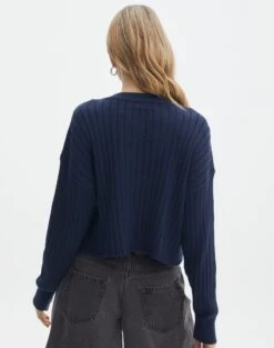 V-Neck Drop Shoulder Knit Jumper -Everrastyle Shop paige preppy v neck naughtical back kl90519oca