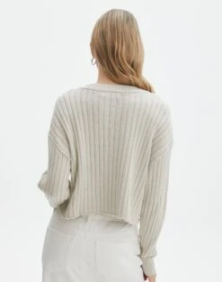 V-Neck Drop Shoulder Knit Jumper -Everrastyle Shop paige preppy v neck take a shelfie back kl90519oca