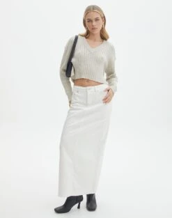 V-Neck Drop Shoulder Knit Jumper -Everrastyle Shop paige preppy v neck take a shelfie full kl90519oca