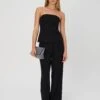 Double Button Tailored Pant -Everrastyle Shop penny button suit pant black front pw91835pln 1