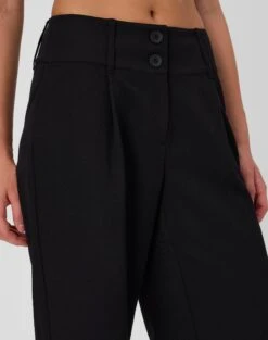 Double Button Tailored Pant -Everrastyle Shop penny button suit pant black imageback pw91835pln