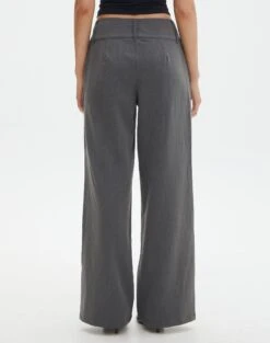 Double Button Tailored Pant -Everrastyle Shop penny button suit pant charcoal back pw91835pln