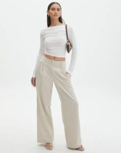 Double Button Tailored Pant -Everrastyle Shop penny button suit pant what the shell front pw91835pln 3