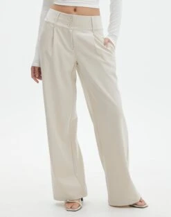 Double Button Tailored Pant -Everrastyle Shop penny button suit pant what the shell full pw91835pln