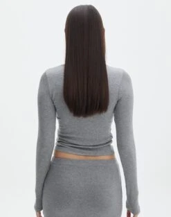 Luxe Lounge Modal Ribbed Long Sleeve Top -Everrastyle Shop pop basic longsleeve heather marle back tl93055mod