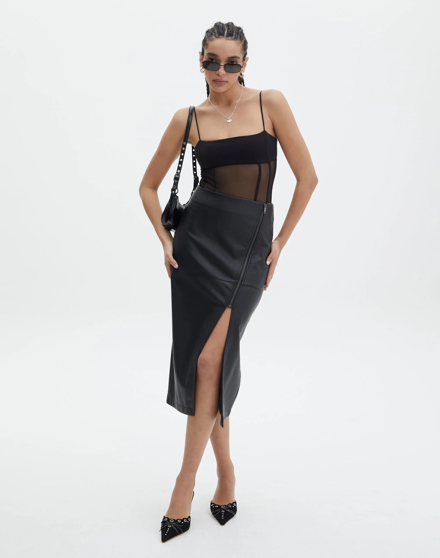 Faux Leather Pleated Mini Skirt 13 Faux Leather Pleated Mini Skirt - Image 11