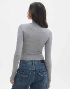 Luxe Lounge Modal Quarter Zip Front Long Sleeve Top -Everrastyle Shop quinn quarter zip top heather marle back tl93138mod