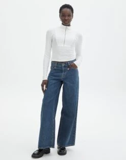 Luxe Lounge Modal Quarter Zip Front Long Sleeve Top -Everrastyle Shop quinn quarter zip top milk full tl93138mod