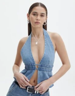 Denim Halter Top