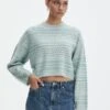 Stripe Knit Jumper -Everrastyle Shop r didi crew neck knit academia stripe front kl112842rstp 2