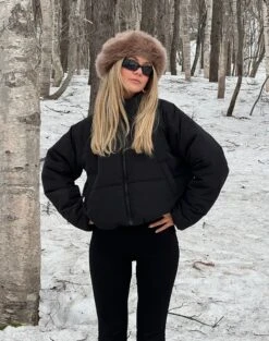 Zip Up Puffer Jacket -Everrastyle Shop r eddie funnel crop puffer black coldfront cs84145rpln