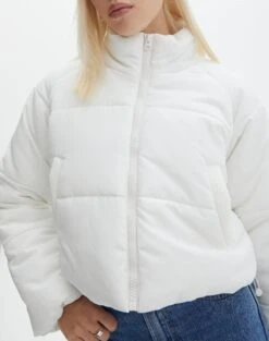 Zip Up Puffer Jacket -Everrastyle Shop r eddie funnel crop puffer milk imageback cs84145rpln