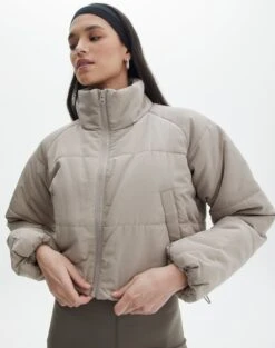 Zip Up Puffer Jacket -Everrastyle Shop r eddie funnel crop puffer on the rocks front cs84145rpln