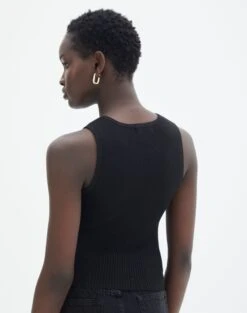 Rib Knit Tank -Everrastyle Shop r guy cropped knit black back kv55139rrib