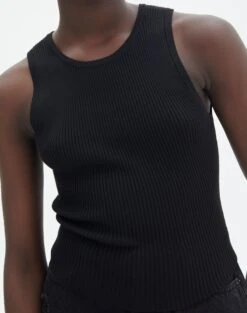 Rib Knit Tank -Everrastyle Shop r guy cropped knit black imageback kv55139rrib