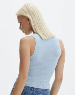 Rib Knit Tank -Everrastyle Shop r guy cropped knit blue melody back kv55139rrib