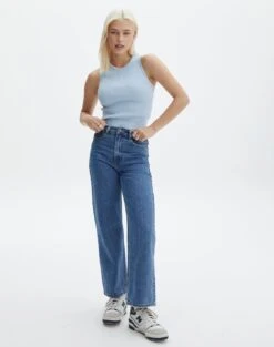 Rib Knit Tank -Everrastyle Shop r guy cropped knit blue melody full kv55139rrib