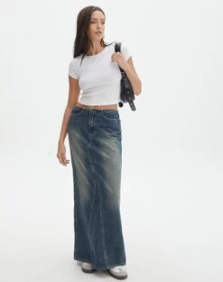 Cropped Knit Vest -Everrastyle Shop r lisbon denim maxi skirt coyote blue front sl119702rdnm 5
