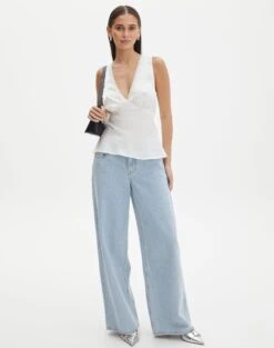 Lace Trim Satin Cami -Everrastyle Shop r lola lace trim cami milk full bv119674rsat