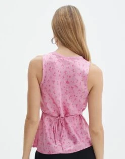 Printed Lace Trim Cami Top -Everrastyle Shop r lola lace trim cami mini rose back bv119674rmnr