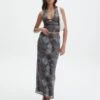 Print Mesh Midi Skirt -Everrastyle Shop r marina mesh maxi skirt mink tie dye front sl53303rpri