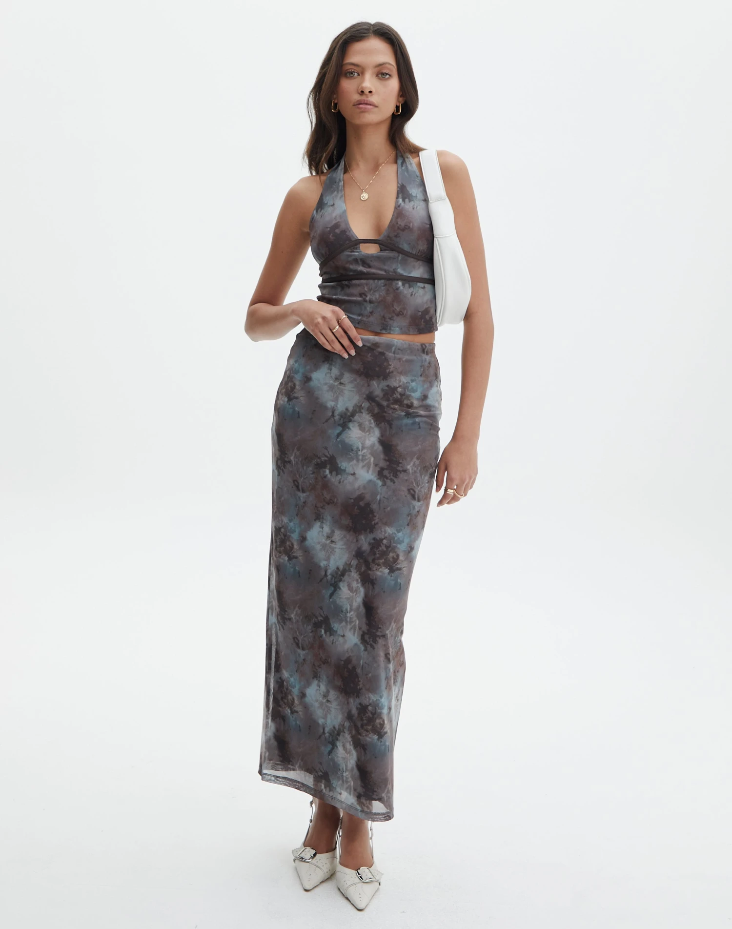 Print Mesh Midi Skirt 3 Print Mesh Midi Skirt