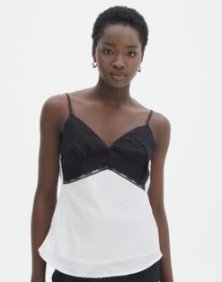 Foldover Zip Tube Top -Everrastyle Shop r meme lace trim blouse whiteblack front bv92276rsat 1