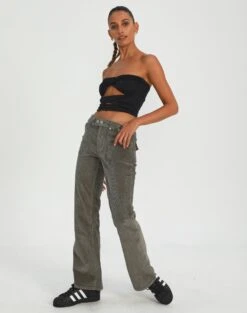 Mid Rise Straight Leg Cotton Cargo Pant 28 Mid Rise Straight Leg Cotton Cargo Pant -Everrastyle Shop r pamela low rise boot cut cord everythings pine front pw78812rcor