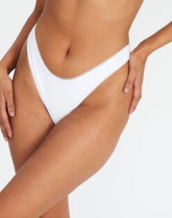 Adjustable Thong Bikini Bottom -Everrastyle Shop r pimi high waist thong white front ga83647rpln 1