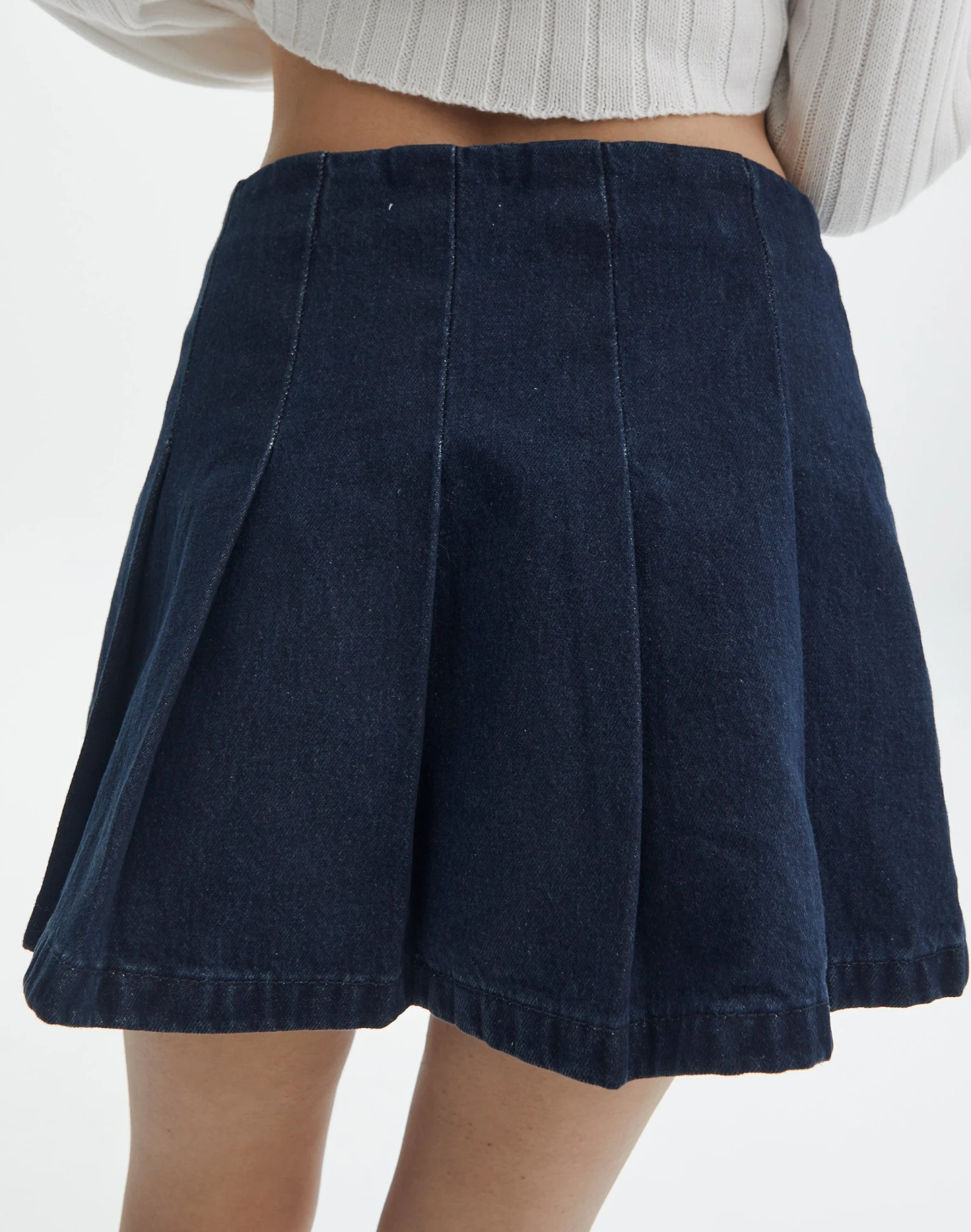 Denim Mini Pleat Buckle Skirt 6 Denim Mini Pleat Buckle Skirt - Image 4