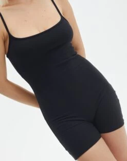 Cotton Scoop Neck Unitard -Everrastyle Shop r puma ribbed playsuit black imageback sw93831rrib