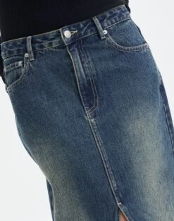 Split Front Denim Midi Skirt -Everrastyle Shop r roah denim maxi skirt coyote blue imageback sl118486rdnm