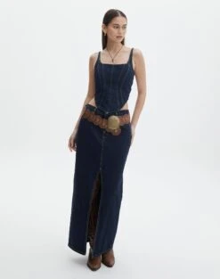 Ladder Knit Jumper -Everrastyle Shop r roah denim maxi skirt last rodeo indigo front sl118486rdnm 2