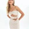 Strapless Rosette Cut Out Mini Dress -Everrastyle Shop r roxy rosette mini what the shell front ds92458rmes