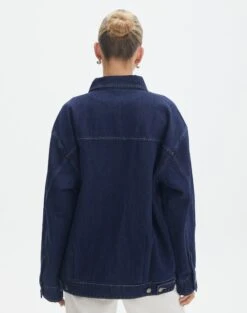 Oversized Denim Zip Up Jacket -Everrastyle Shop r scooter denim jacket super indigo back jw107129rdnm