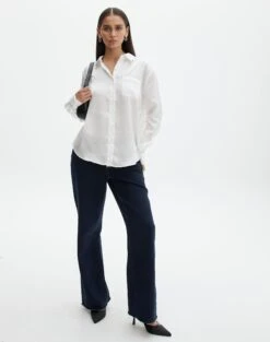 Pocket Satin Long Sleeve Shirt -Everrastyle Shop r scout satin shirt milk full bl106816rsat