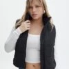 Cropped Puffer Vest -Everrastyle Shop r sloan cropped puffer vest black front vs49501rcml 2