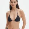 Triangle Padded Halter Bikini Top -Everrastyle Shop r tropic padded tri bikini top black front ga55358rpln