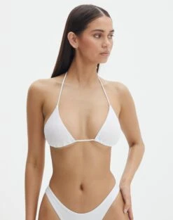 Triangle Padded Halter Bikini Top -Everrastyle Shop r tropic padded tri bikini top white front ga55358rpln