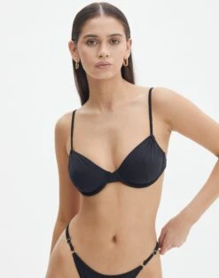 Thong Bikini Bottom -Everrastyle Shop reef balconette top black front ga52510rpln 2