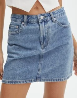 New Products -Everrastyle Shop remi high rise denim skirt riley vintage wash full ss145806rdnm