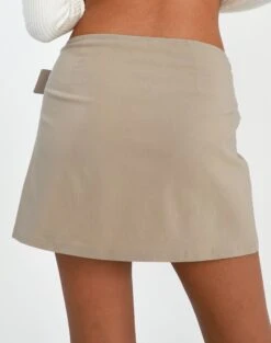 Belted High Waist Pleated Mini Skirt -Everrastyle Shop riggs cargo pleated mini skirt on the rocks back ss92078ben