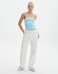 Strapless Ruched Knit Bandeau 33 Strapless Ruched Knit Bandeau -Everrastyle Shop riley rouched side boobtube aqua siren full kv85755vn