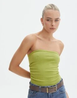 Strapless Ruched Knit Bandeau 27 Strapless Ruched Knit Bandeau -Everrastyle Shop riley rouched side boobtube wassa bae front kv85755vn