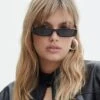 Thin Rectangle Sunglasses 1 Thin Rectangle Sunglasses -Everrastyle Shop riri rectangle sunglasses black front ga132358sun